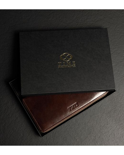 Time Resistance Brown Leather Continental Wallet
