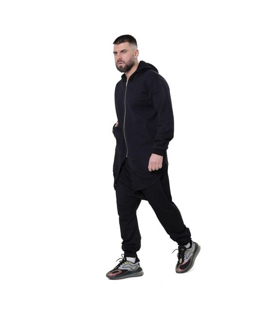 Metamorph Blue Asymmetric Zip Hoodie for men