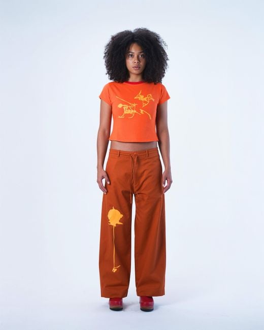 Lilia Munn Orange Cropped Graphic Tee – Organic Cotton