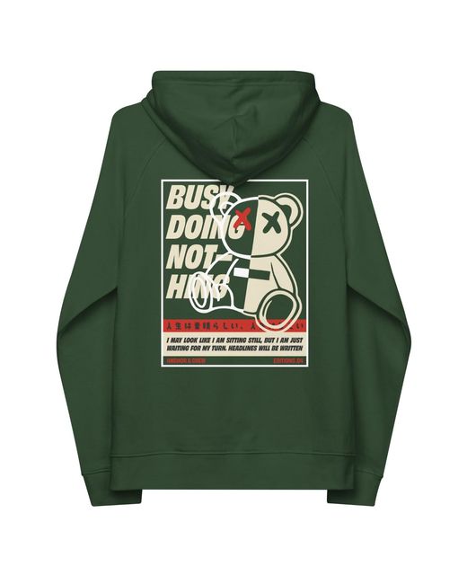 Anchor and Crew Green Bottle Four Busy Doing Nothing Editions Organic Cotton Hoodie for men