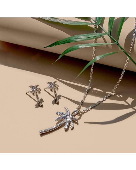 Charlotte's Web Jewellery Metallic Oasis Palm Stud Earrings