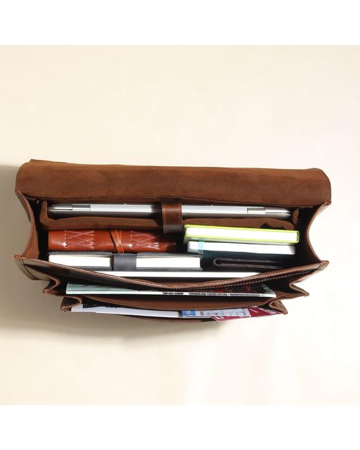 Dötch Leather Brown Aurelia- Leather Work Briefcase for men