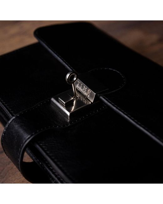 Time Resistance Black Leather Clutch Purse for men