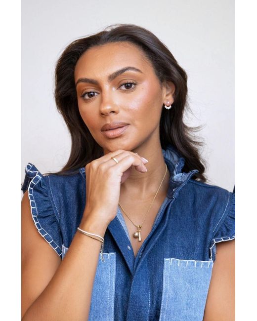 Claire Hill Designs Metallic Sparkly Crescent Ear Jacket Earrings