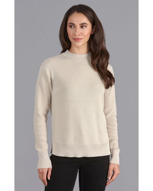 Paul James Knitwear Gray Neutrals Lightweight Cotton Camilla Fisherman Rib Jumper