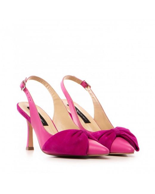 The 5Th Element Pink Mabel Leather Slingback Heels