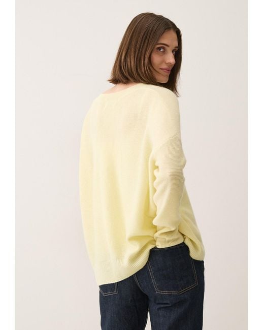 Loop Cashmere Yellow Relaxed Lofty V-Neck Sweater