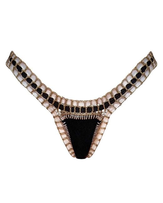 Luxsea Swimwear Black Velvet Crochet Bikini Bottom