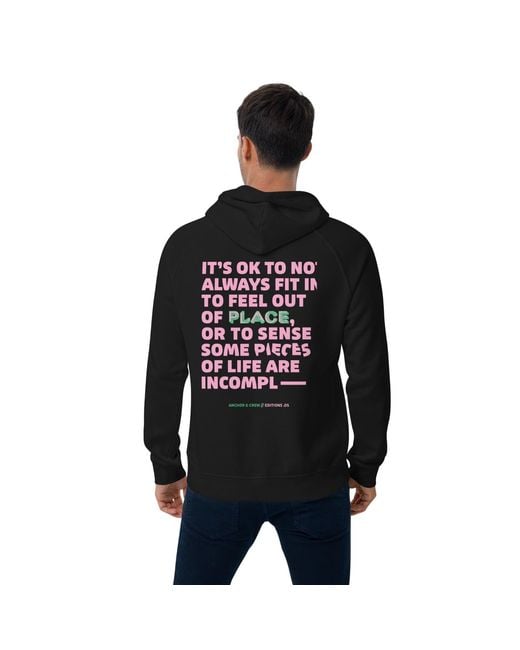 Anchor and Crew Black Five It's Ok Editions Organic Cotton Hoodie for men
