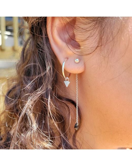 Lutiro Metallic Single Briolette Cz Drop Earring