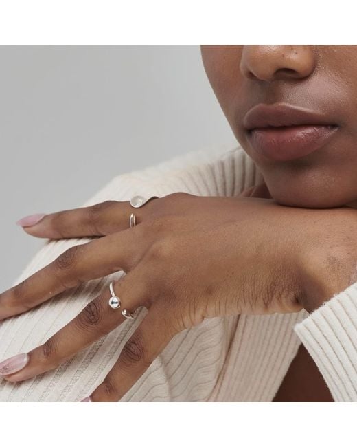 Shabella Nyc Black Adjustable Bold Single Sphere Ring