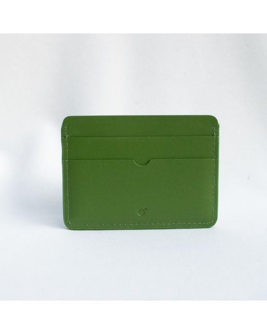godi. Green Handmade Leather Card Case