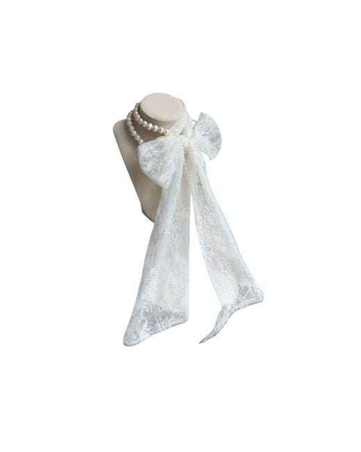 A'miss White Audrey Scarf Necklace