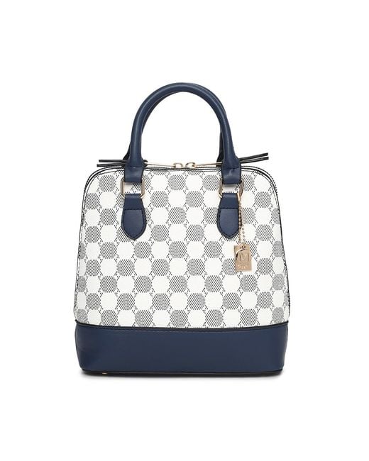 Mkf Collection - J'omor Blue Marjorie Circular Print Satchel Bag