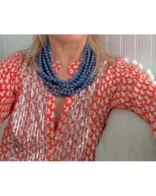 Fairchild Baldwin Blue Helena Denim Necklace