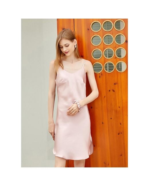 Soft Strokes Silk Pink River Nymph Pure Silk Slip Dress