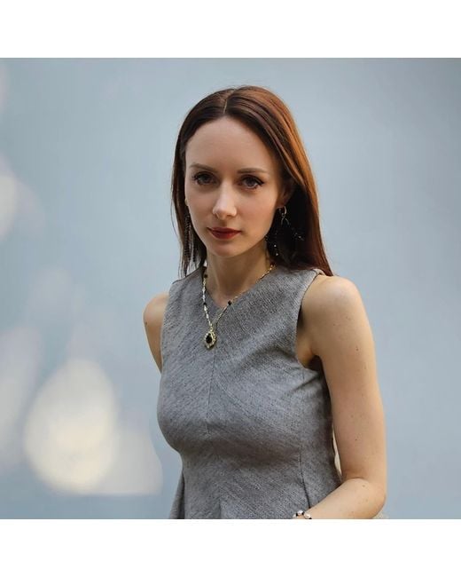 Farra Metallic Obsidian Gemstone Pendant Chain Necklace