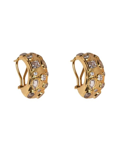 Bounkit Metallic Amaya Hoops Clear Pierced