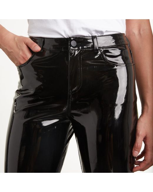 Commando Black Faux Patent Leather Trouser, Slg72