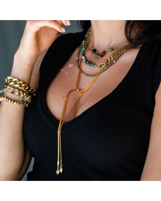 Rachel Nathan Metallic Bolo Bowtie Necklace