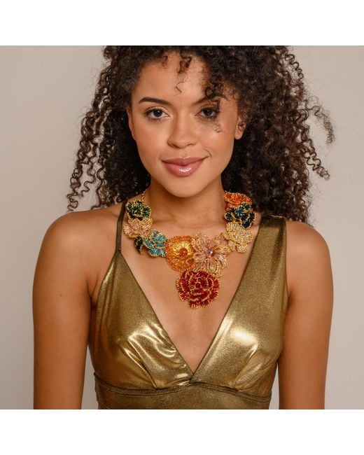 Lavish by Tricia Milaneze Multicolor Blossom Handmade Necklace