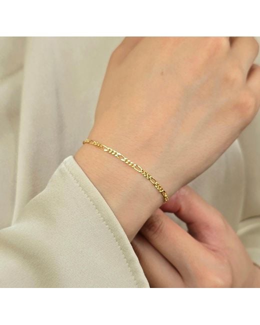 Harfi Metallic Plated Everyday Figaro Chain Stacking Bracelet