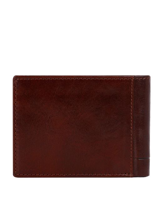 Time Resistance Purple Leather Bifold Wallet for men