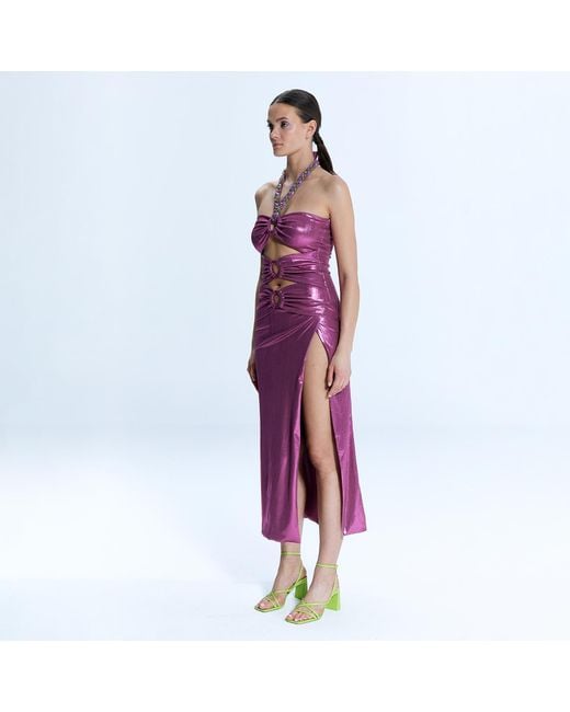 Nur Karaata Purple Bagatelle Long Dress