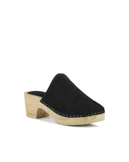 Rag & Co Black Darcie Suede Clogs