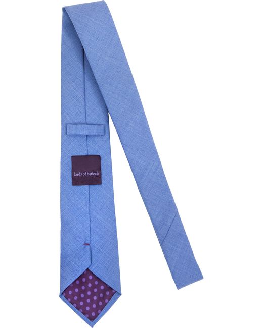 Lords of Harlech Blue Taddeo Merino Tie for men