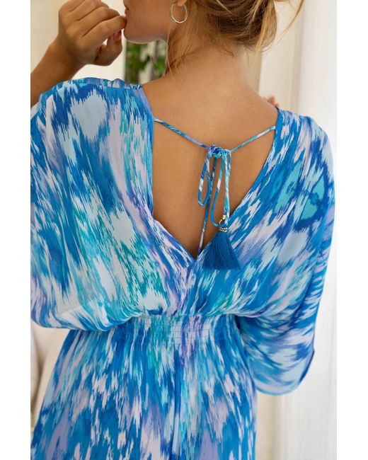 Sophia Alexia Blue Sea Dream Capri Kimono Dress