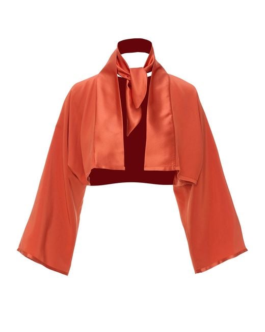 MOE Red Saffron Silk Bolero Reversible