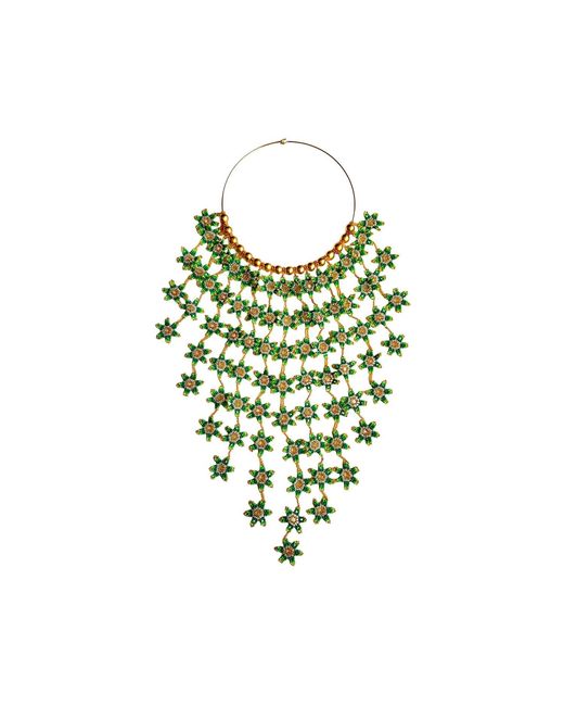 Iliana Arrazola Green Waterfall Blossom Necklaces, Glass Beads, Beaded Jewelry