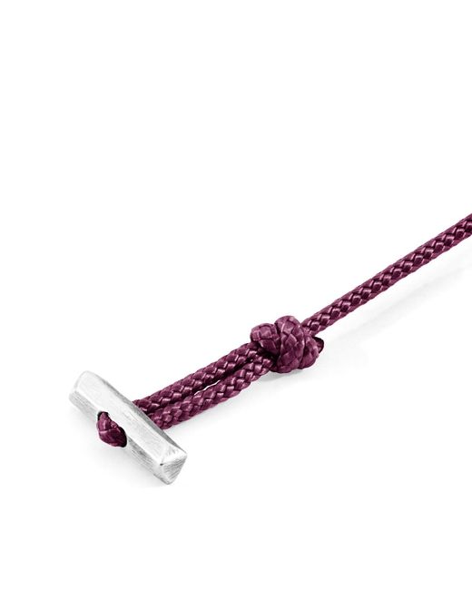 Anchor and Crew Purple Aubergine Oxford & Rope Bracelet for men