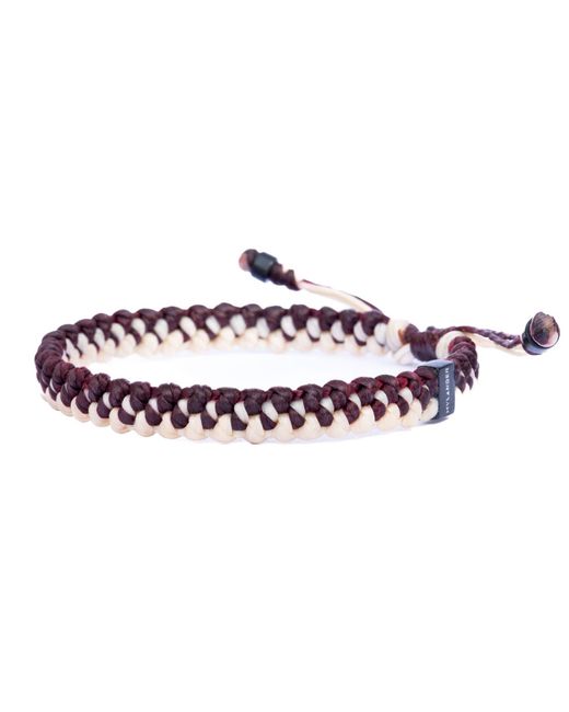 Harbour UK Bracelets Red Chunky Nautical Rope Bracelet – Wine & Cream Handmade for men
