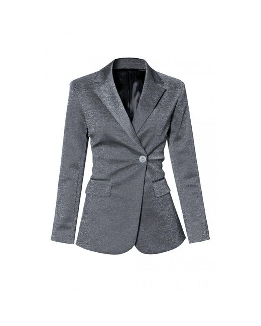 AGGI by HALEWSKI Rachel Flash Hourglass Shaped Sparkling Blazer in Grey ...