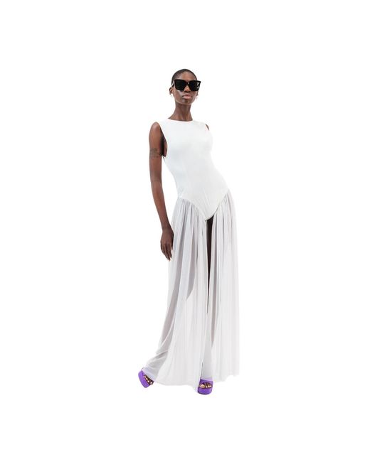 Úchè White Tulle Bodysuit