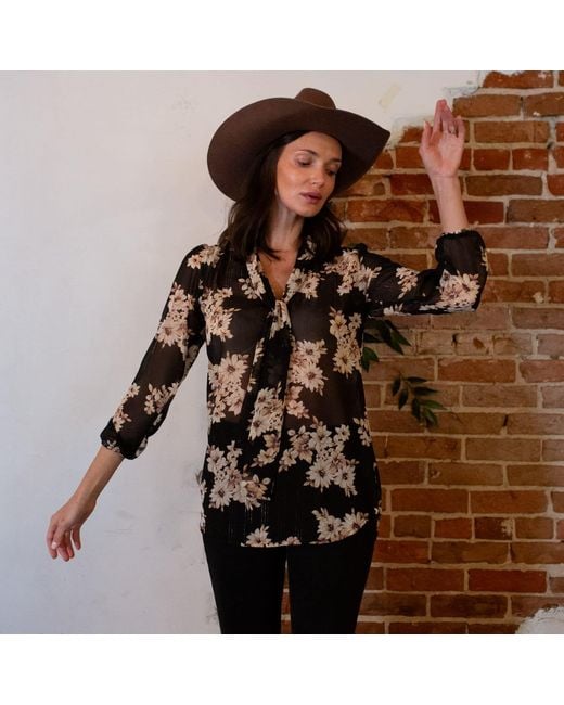 Jennafer Grace Natural Liza Tie Blouse