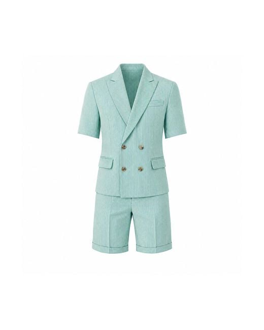Maui X Lolita Green Gio Seersucker Tailored Short Set for men