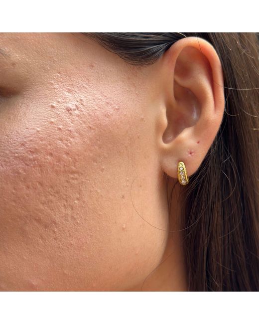 Claire Hill Designs Metallic Lab-Grown Diamond Huggie Hoops