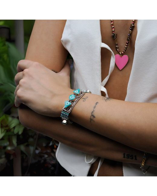 Ebru Jewelry Blue Nepal Design & Bohemian Bracelet