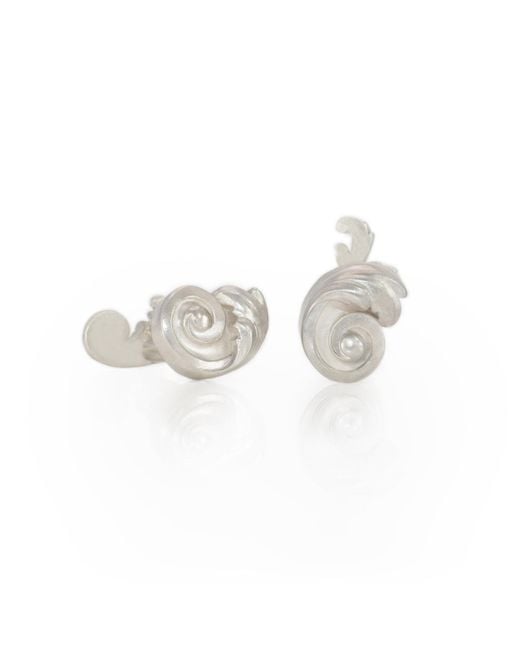 Gabriella Alicia White Acanthus Cufflinks for men