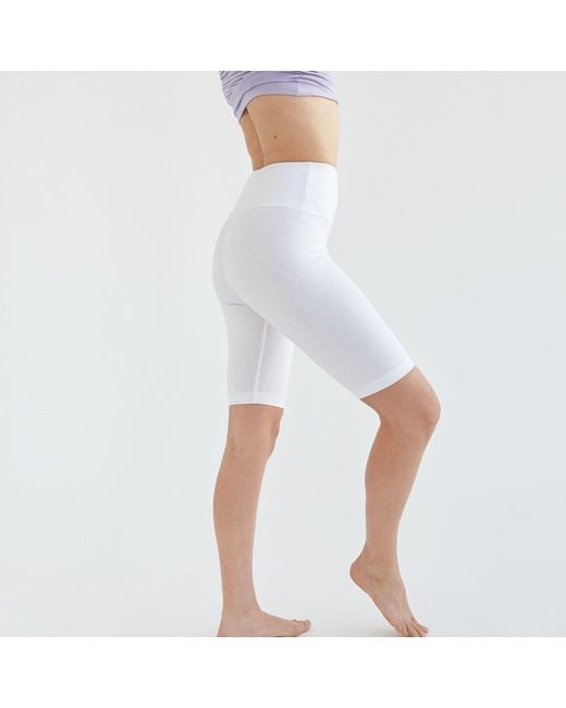 On/Off Essentials White Neutrals Bamboo Biker Shorts