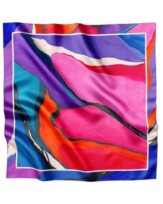 Lamberty Munich Pink Dancing Colours Midi Silk Scarf