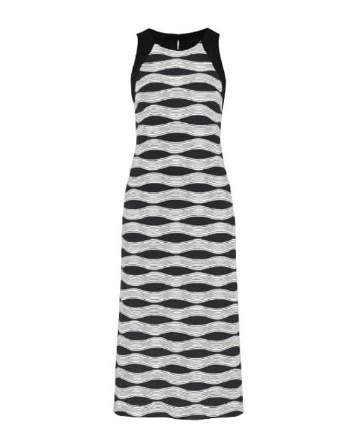 Conquista White Sleeveless Print Maxi Dress With Side Slits