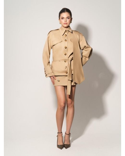 Tia Dorraine Natural Oversized Belted Trench Jacket