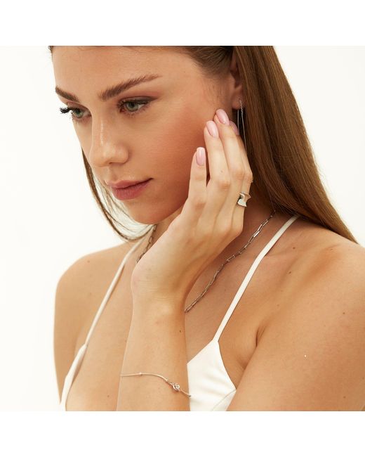 Spero London White Large Contour Stack Sterling Ring