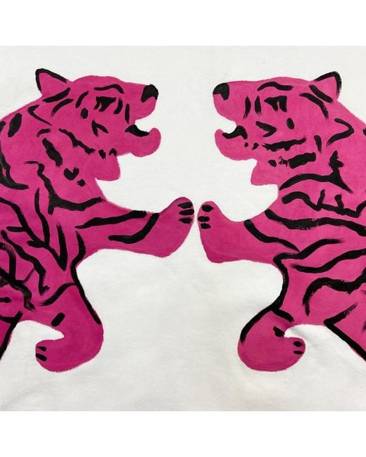 Quillattire White Sweatshirt With Tiger