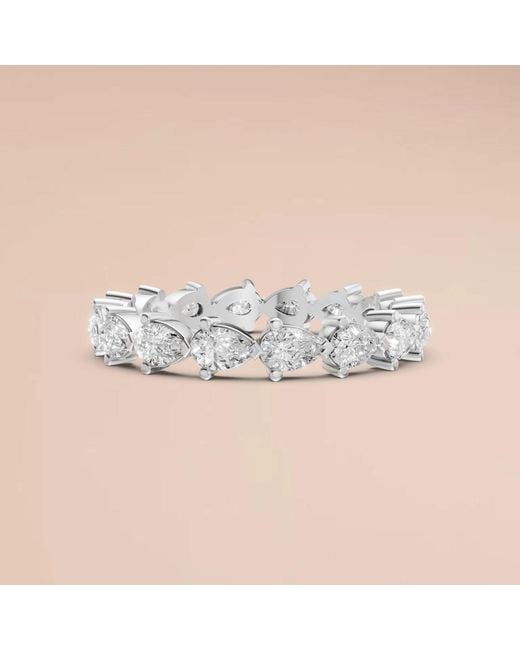 Aya Fine Jewelry White Pear Lab Diamond Eternity Band Ring