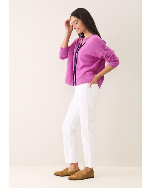 Loop Cashmere Pink Shell Edge Cardigan